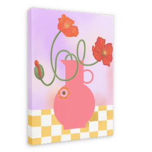 Poppies In Pink Printed Canvas Wall Art