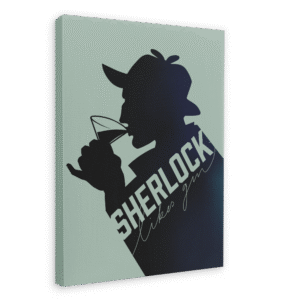 Sherlock Likes Gin Midnight Printed Canvas Wall Art