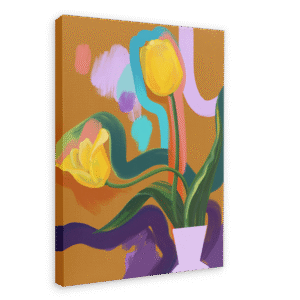 Through The Tulips - Yellow Canvas Print