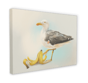 Banana Gull Printed Canvas Wall Art