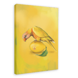 Lemon Lorikeet Printed Canvas Wall Art