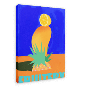 Fruitery Totem Blue Canvas Print