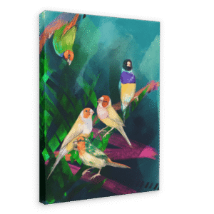A Fandango Of Finches Canvas Print