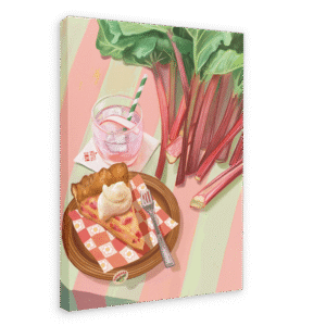 Rhubarb Tart With Heart Giclée Canvas Print