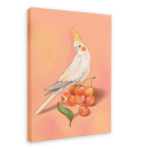 Cherry Cockatiel Giclée Canvas Print
