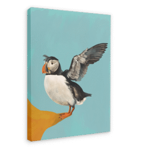 Posing Puffin Giclée Canvas Print