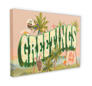 Vintage Greetings Matte Canvas Print