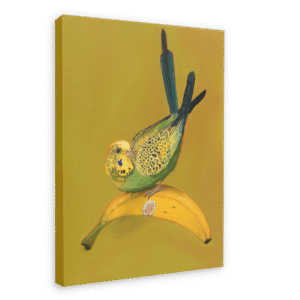 Banana Budgie Giclée Canvas Print
