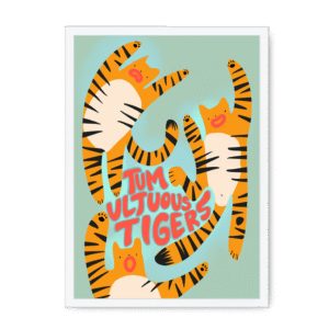 Tumultuous Tigers Framed Print