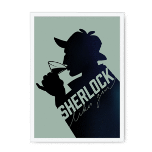 Sherlock Likes Gin Midnight Framed Print