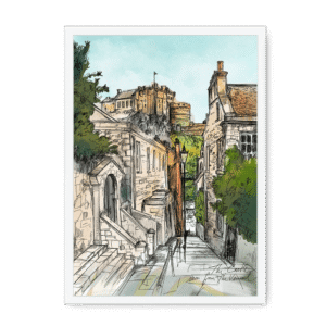 The Castle Viewed From The Vennel Framed Print