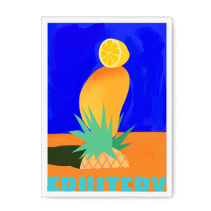 Fruitery Totem Blue Framed Print