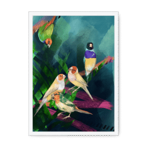 A Fandango Of Finches Framed Print