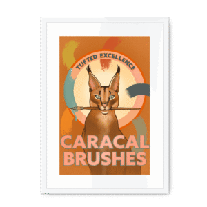 Caracal Brushes Giclée Framed with a Mount Print
