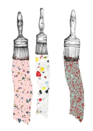 Terrazzo Brushes Matte Art Print