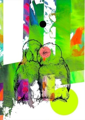 Tropical Trio Lovebirds Matte Art Print