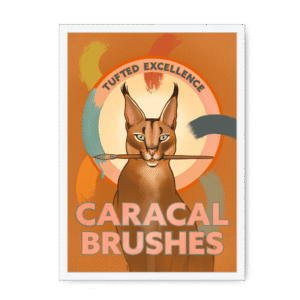 Caracal Brushes Giclée Framed Print