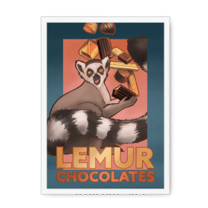Lemur Chocolate Giclée Framed Print