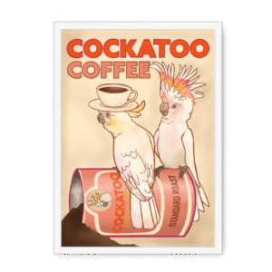 Cockatoo Coffee Giclée Framed Print