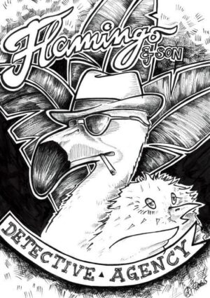 Flamingo & Son Detective Agency Matte Art Print