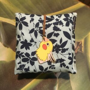Cockatiel Enamel Pendant Necklace