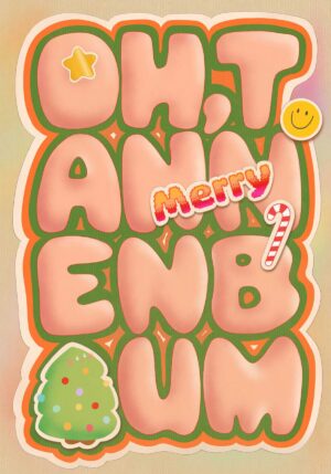 Retrograde Tannenbaum Christmas Greeting Card