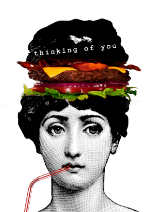 Thinking Of You Burger Greeting Card