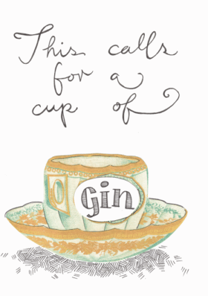 Cup Of Gin Greeting Card