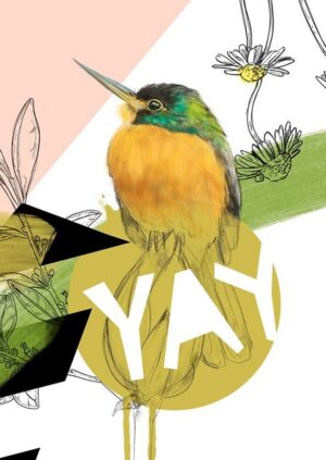 Blue-cheeked jacamar - Yay Greeting Card