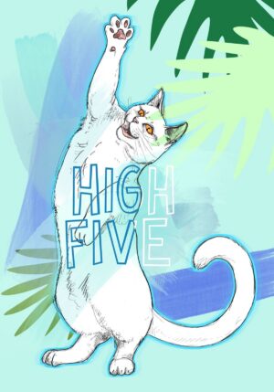 Cats On Legs - High Five Greeting Card