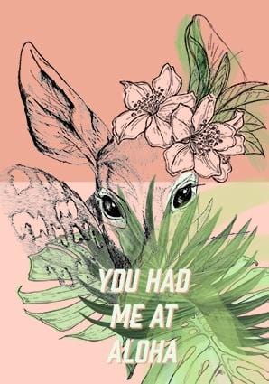 Aloha Fawn Greeting Card