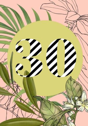 Occasional Stripes 30th Birthday Greeting Card