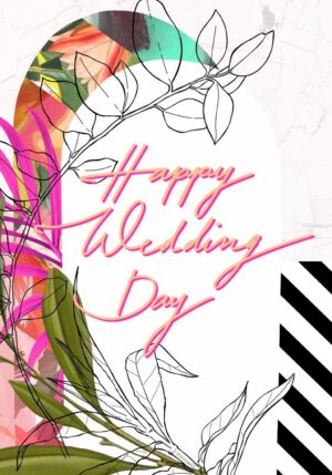Occasional Stripes Happy Wedding Day Greeting Card