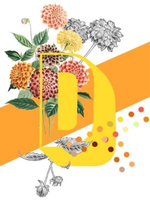 Botanical Alphabet D Greeting Card