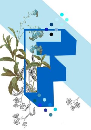 Botanical Alphabet F Greeting Card