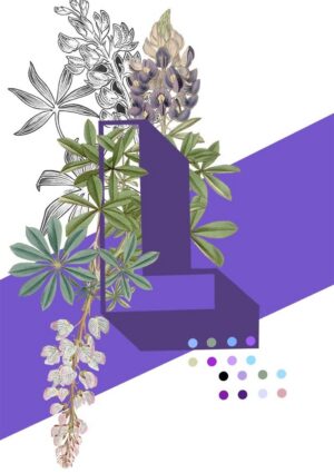 Botanical Alphabet L Greeting Card