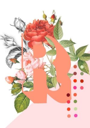 Botanical Alphabet R Greeting Card