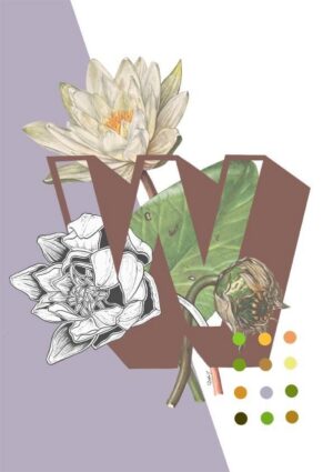 Botanical Alphabet W Greeting Card