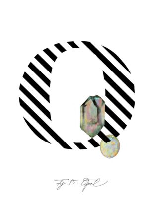 Gemstone Alphabet O Greeting Card