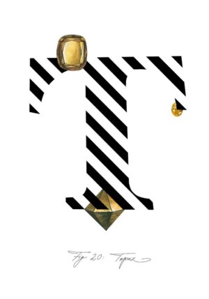 Gemstone Alphabet T Greeting Card