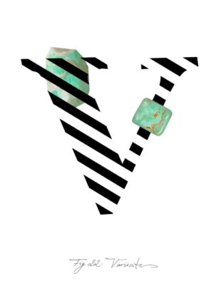 Gemstone Alphabet V Greeting Card