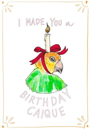 Birthday Caique Bird Greeting Card