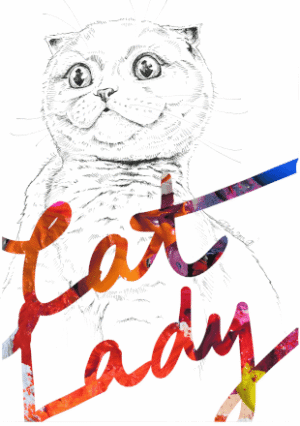Cat Lady Greeting Card