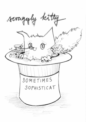 Scraggly Kitty Sometimes Sophisticat Greeting Card