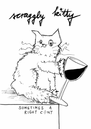 Scraggly Kitty Sometimes A Right... Greeting Card