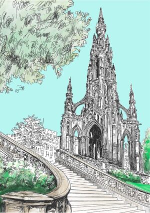 Scott Monument Edinburgh Greeting Card