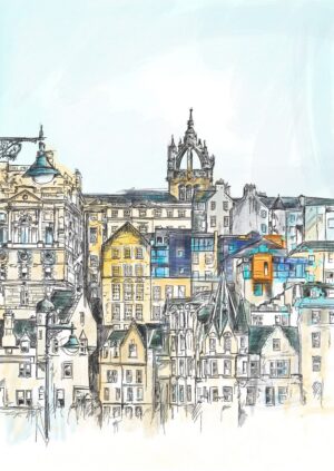 St Giles & Old Town Edinburgh Greeting Card