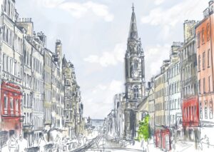 Tron Kirk & Royal Mile Edinburgh Greeting Card