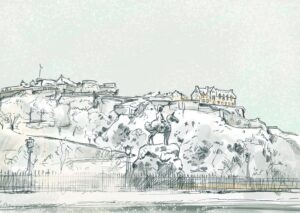 Edinburgh Castle In The Snow Greeting Card