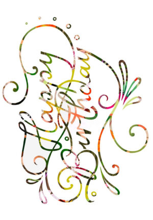 Happy Birthday Colourful Calligraphy Greeting Card